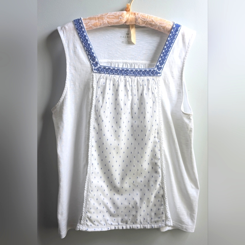 Talbot's Cotton Knit Sleeveless Top Size L